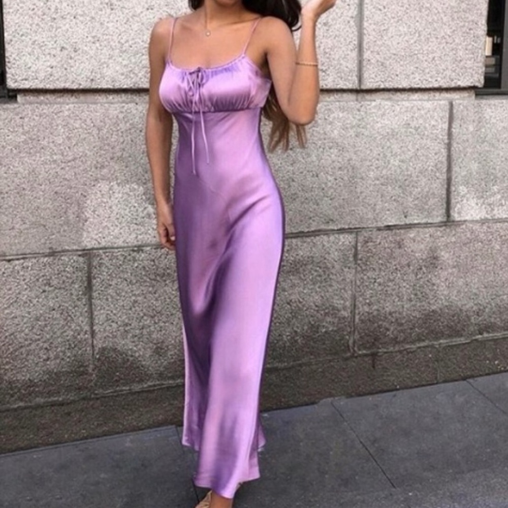 Zara Lilac Satin Dress size L
